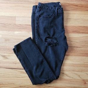 Black distressed jeans